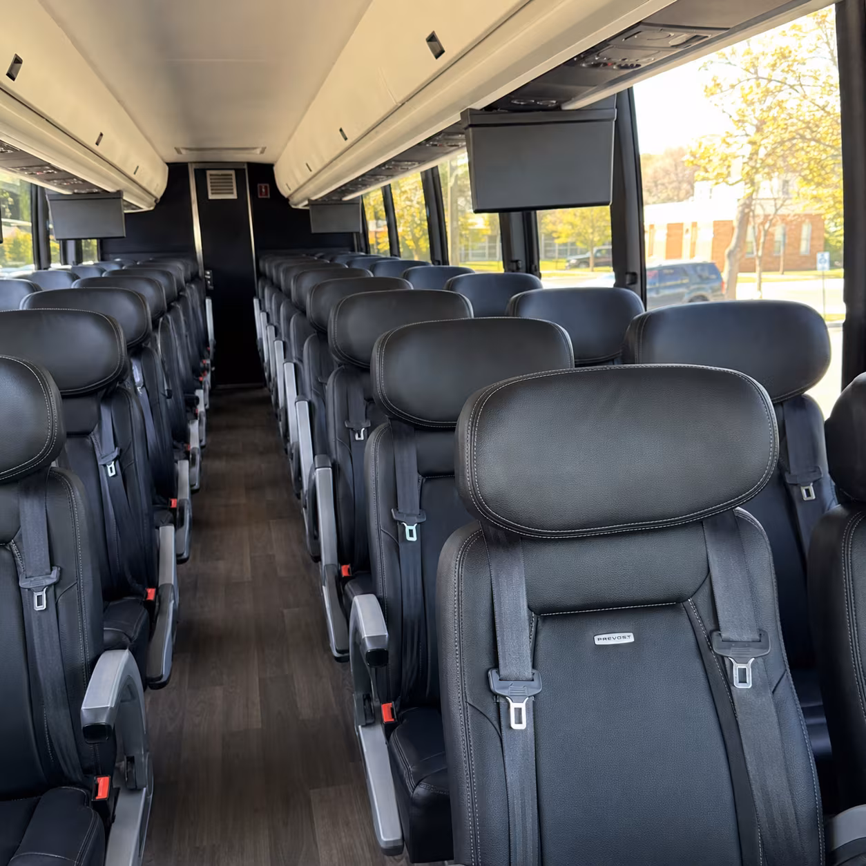 rialto 45 passenger charter bus inside