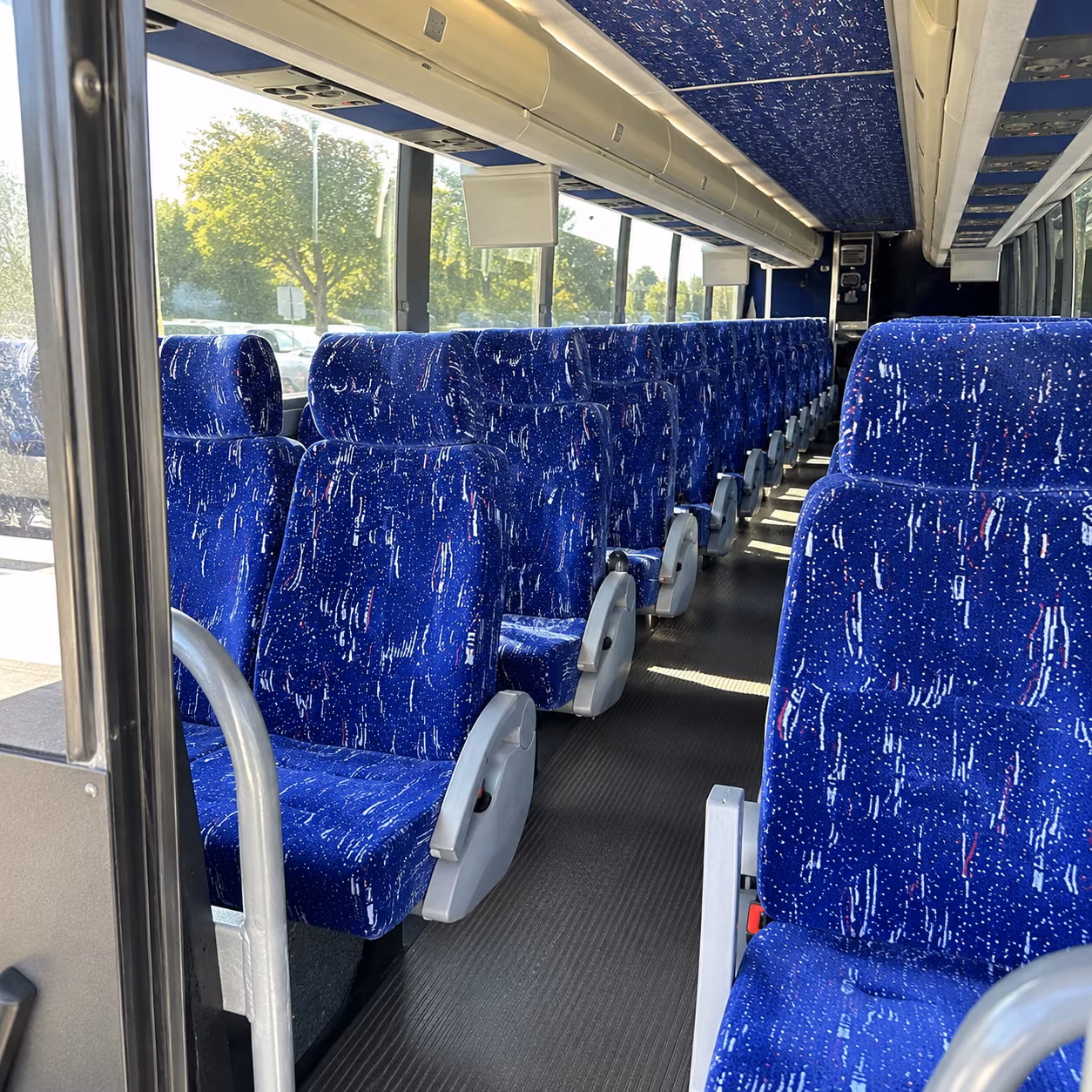 rialto 50 passenger charter bus inside